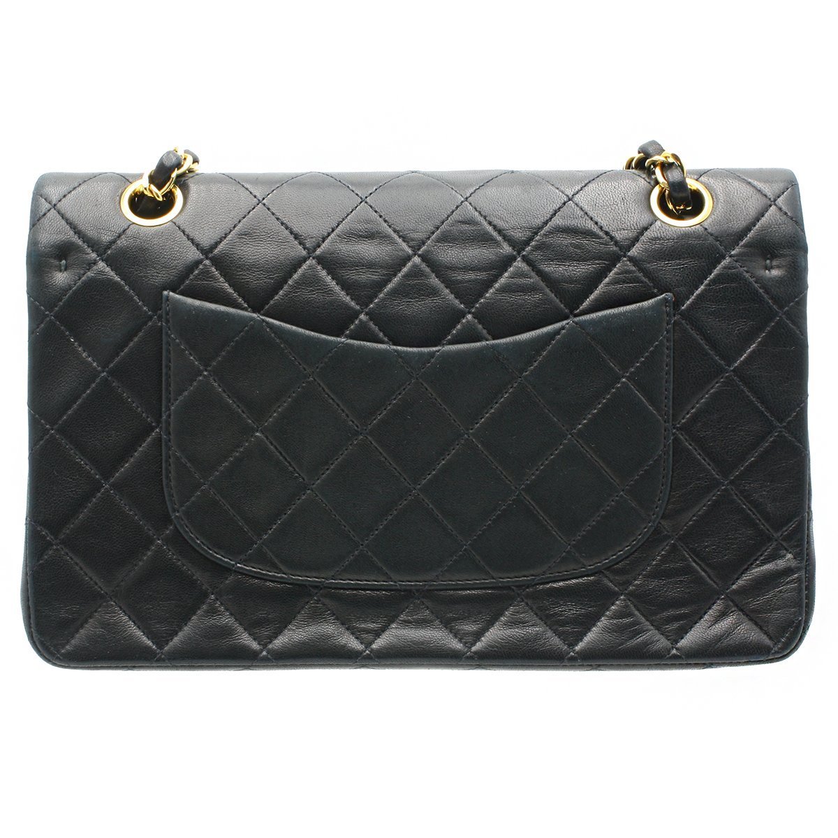 Chanel Vintage Classic Double Flap Shoulder Bag Medium Black Lambskin