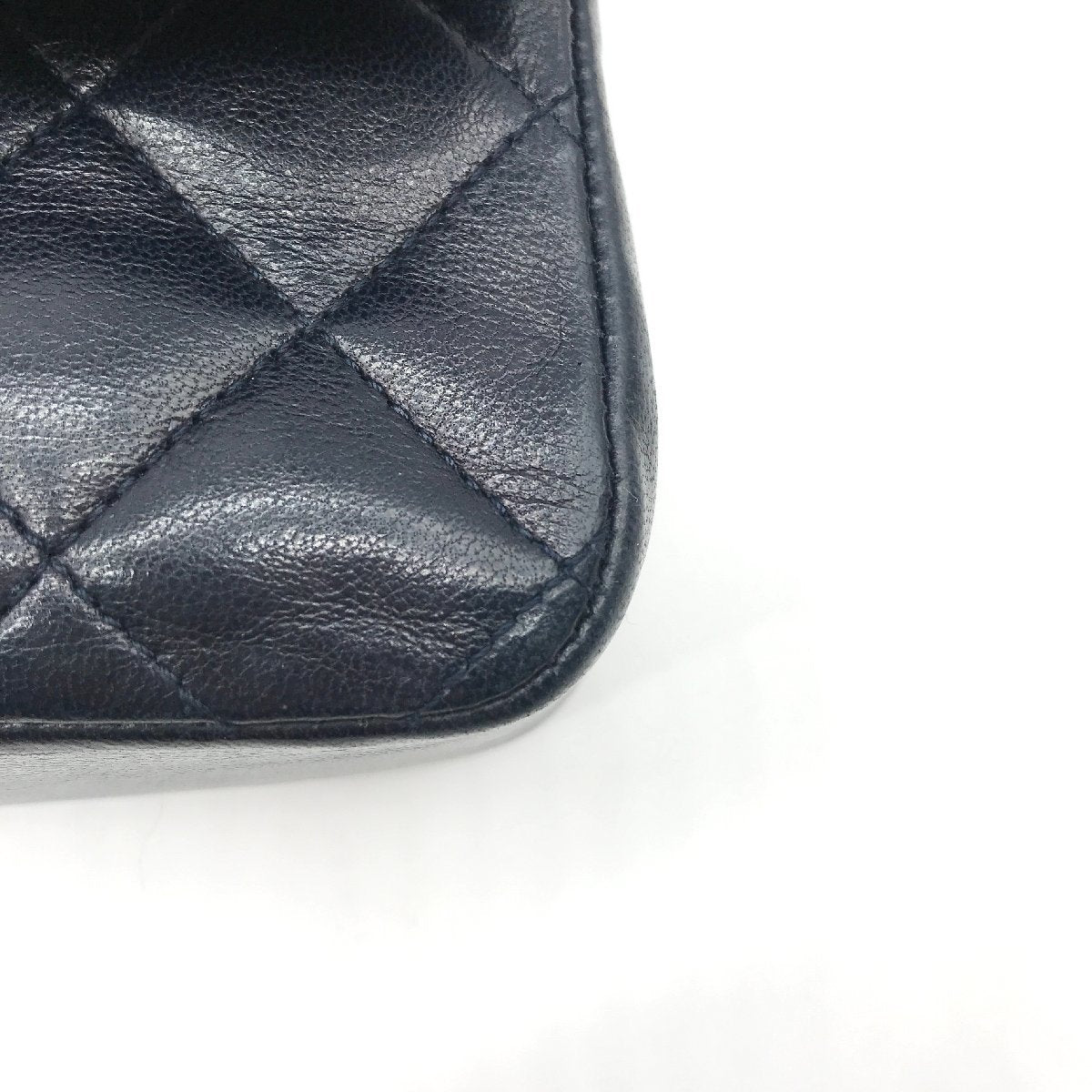 Vintage Chanel Matellasse Lambskin Mini Chain Shoulder Bag Navy