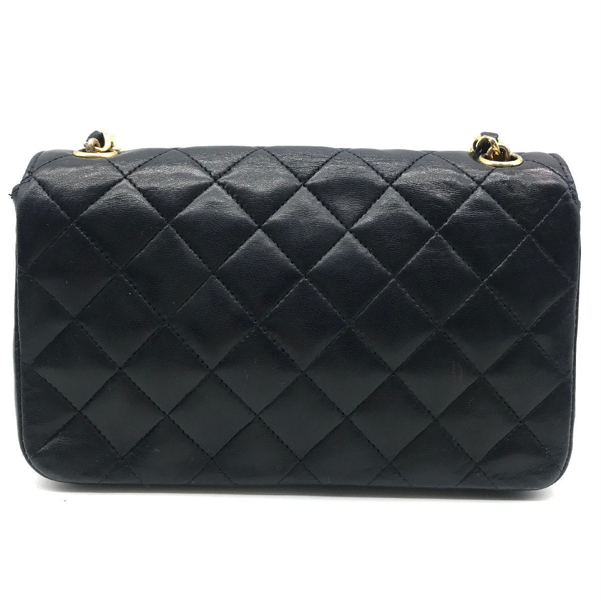 Vintage Chanel Matellasse Lambskin Mini Chain Shoulder Bag Navy