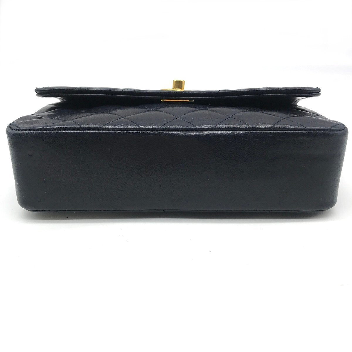 Vintage Chanel Matellasse Lambskin Mini Chain Shoulder Bag Navy