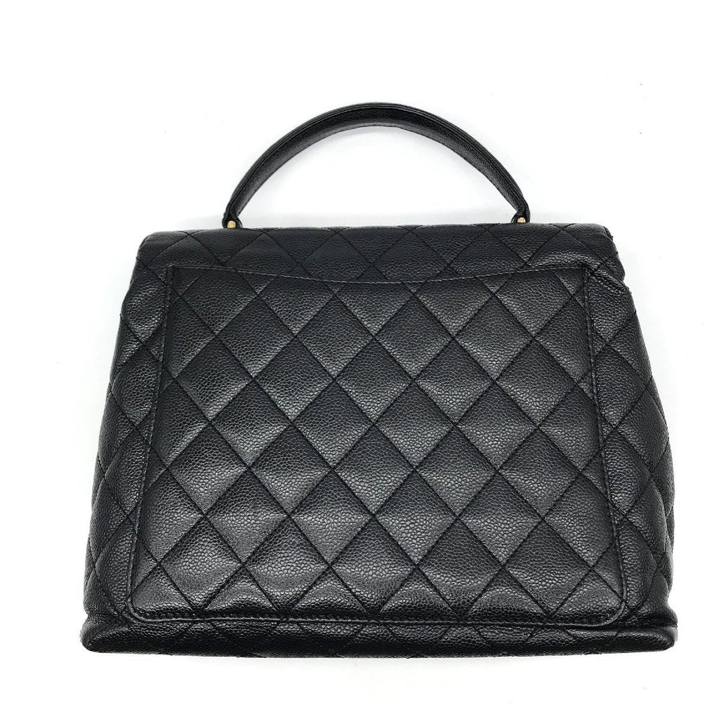 Chanel CC Caviar Leather Kelly Handbag Black