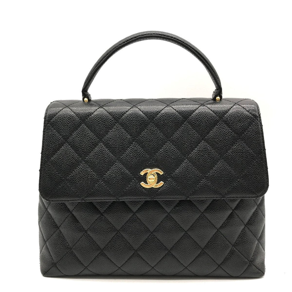 Chanel CC Caviar Leather Kelly Handbag Black