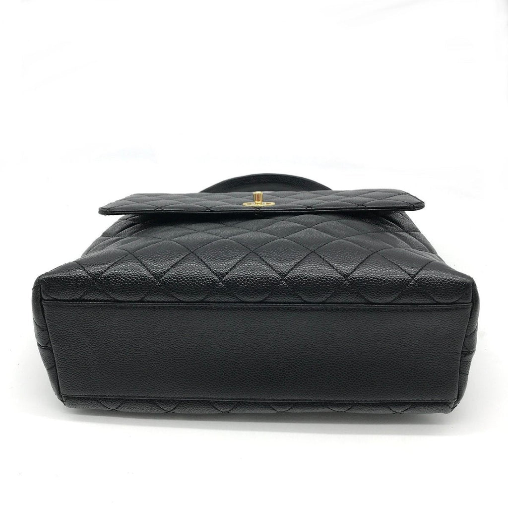 Chanel CC Caviar Leather Kelly Handbag Black