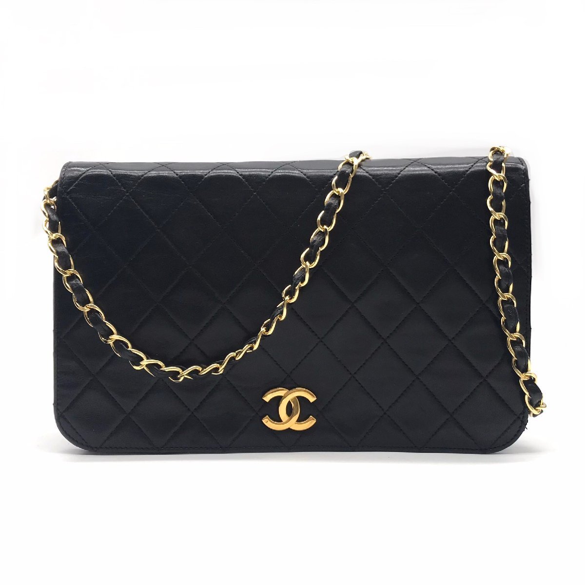 Vintage Chanel Matelasse Lambskin Shoulder Bag Black