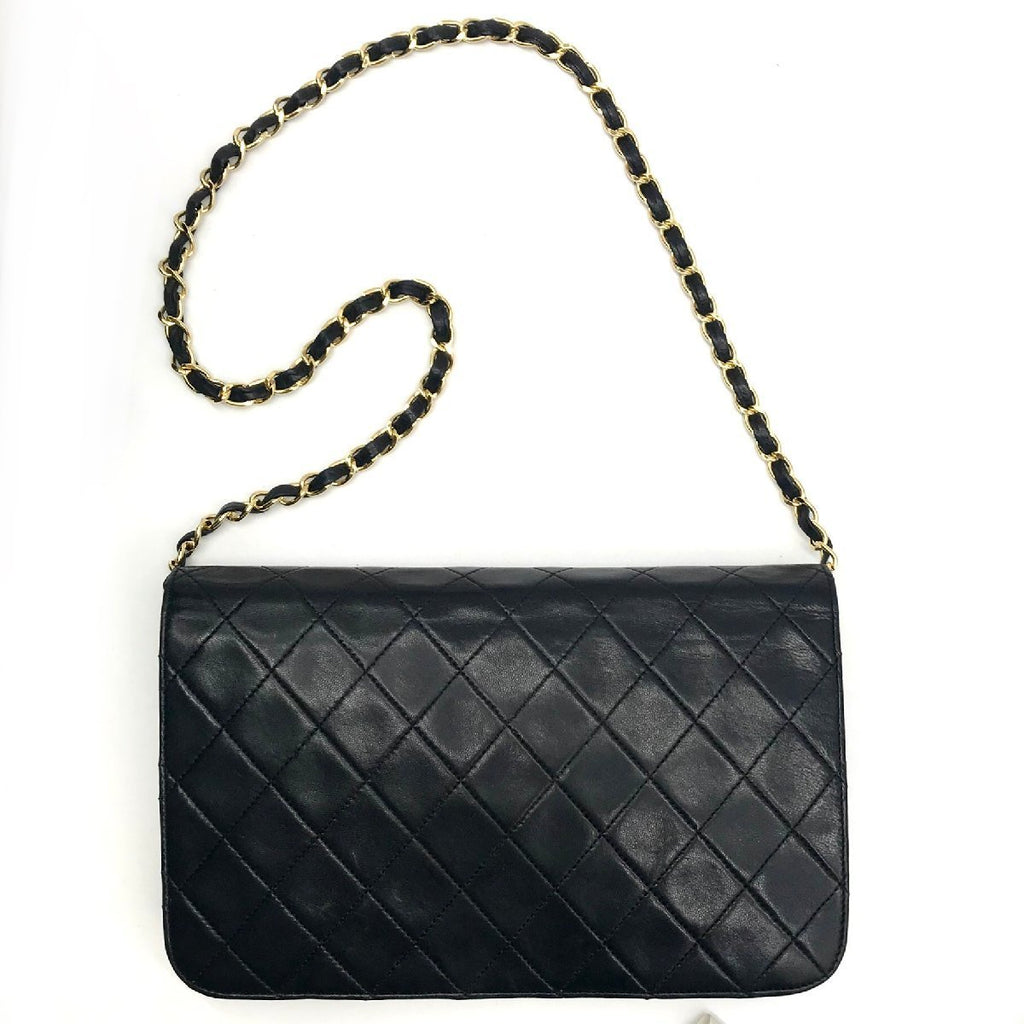 Vintage Chanel Matelasse Lambskin Shoulder Bag Black