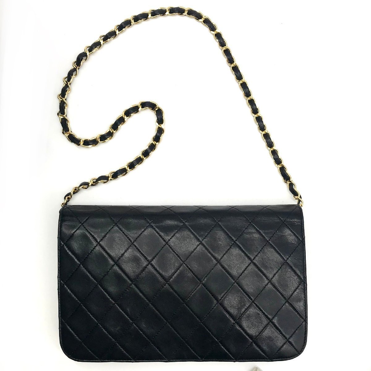 Vintage Chanel Matelasse Lambskin Shoulder Bag Black