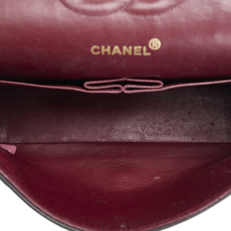 Chanel Vintage Classic Double Flap Shoulder Bag Medium Black Lambskin