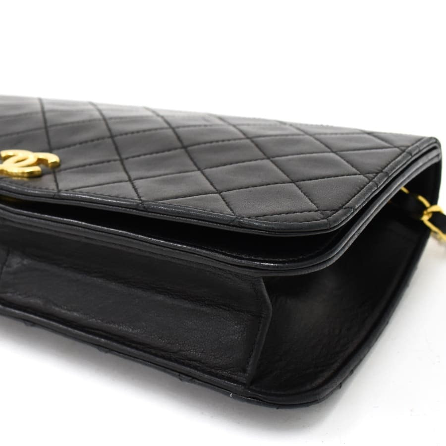 Vintage Chanel Lambskin Matrasse Shoulder Bag Black