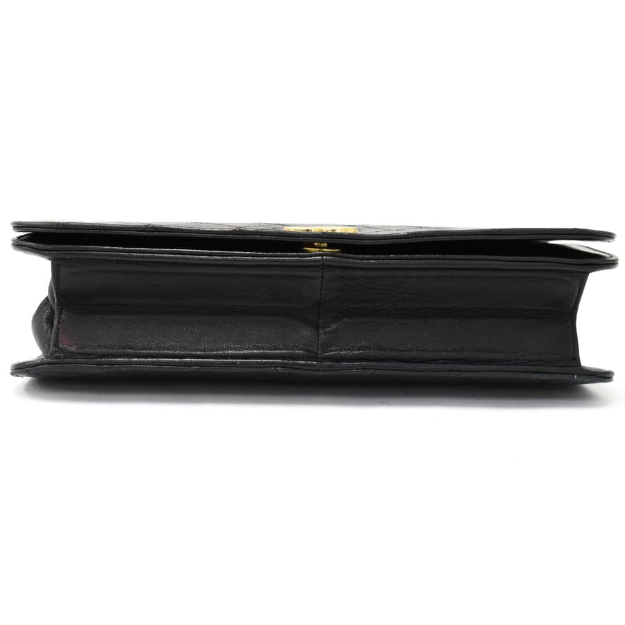 Vintage Chanel Lambskin Matrasse Shoulder Bag Black