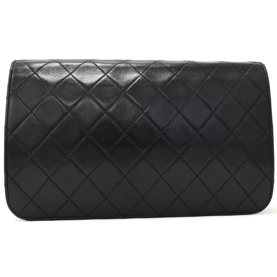 Vintage Chanel Lambskin Matrasse Shoulder Bag Black