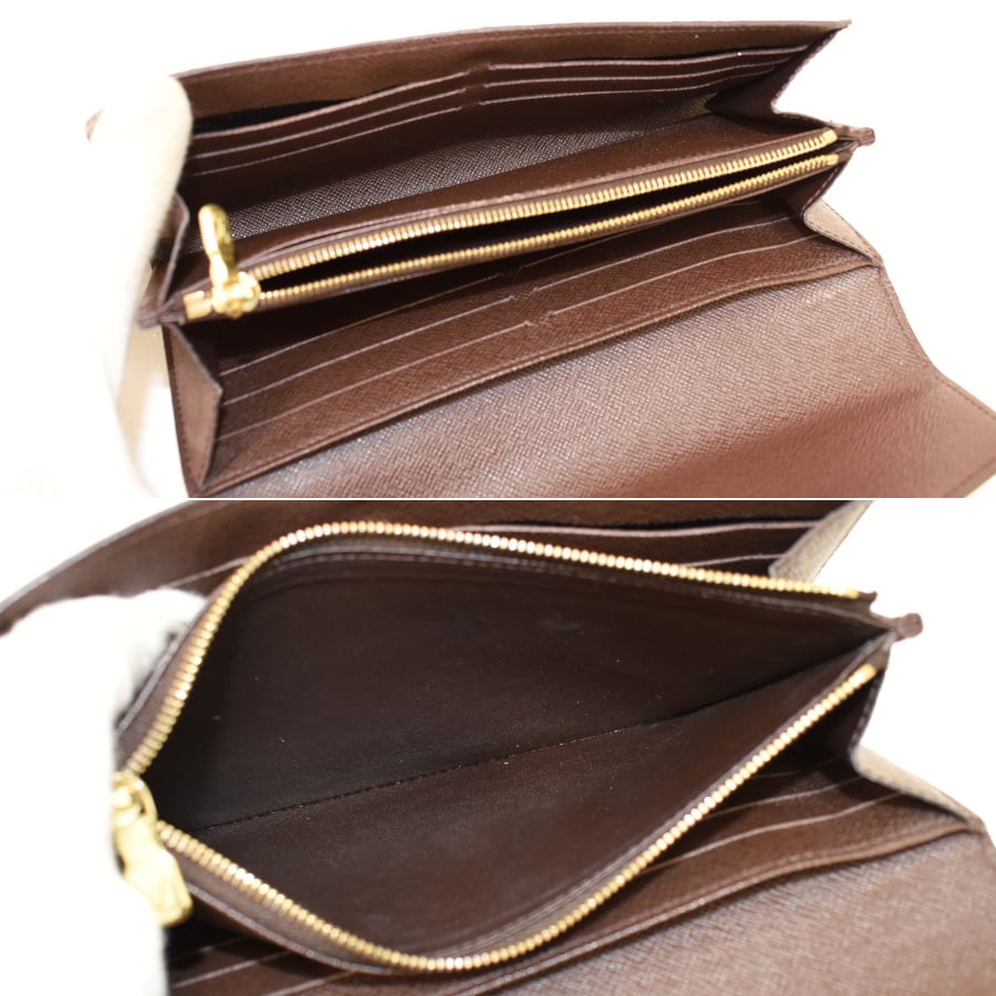 Louis Vuitton Portefeuille Sarah Long Wallet N63209 Damier Ebene Brown