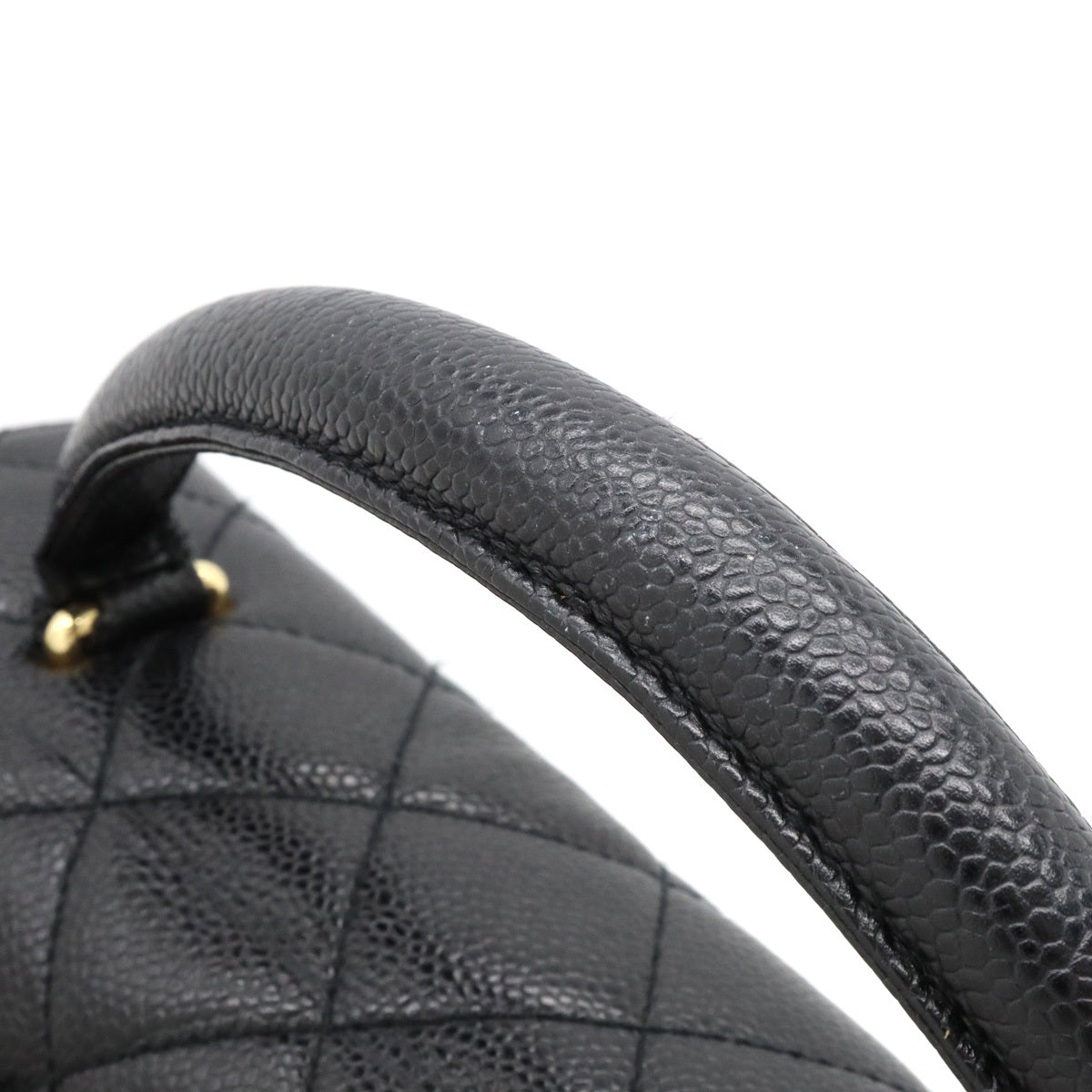 Chanel Kelly Handbag Black CC Caviar Leather