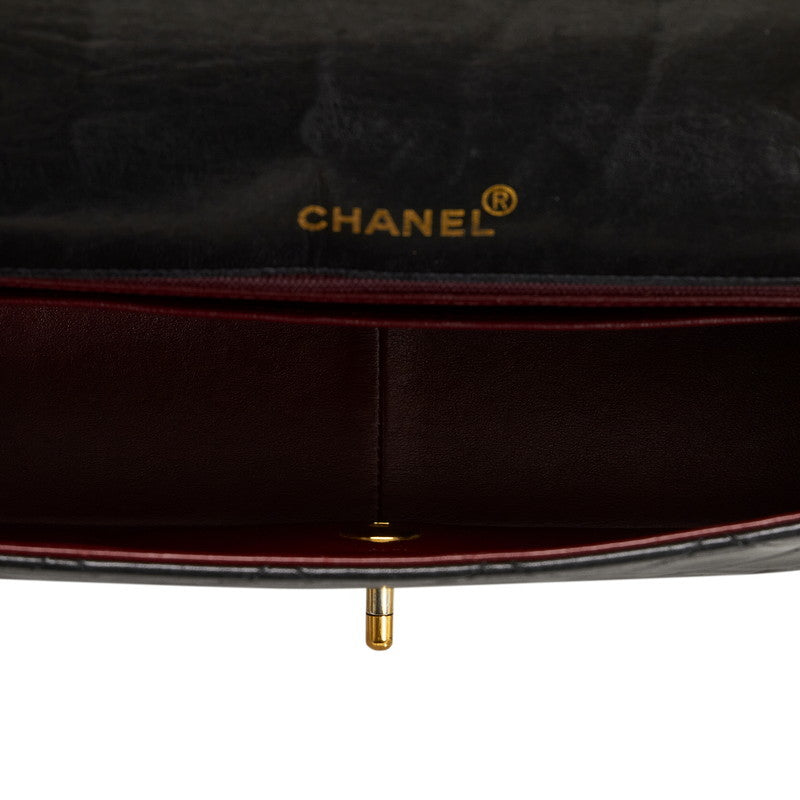 Chanel Diana Bag Classic Single Flap Bag Lambskin Leather Black Vintage Medium