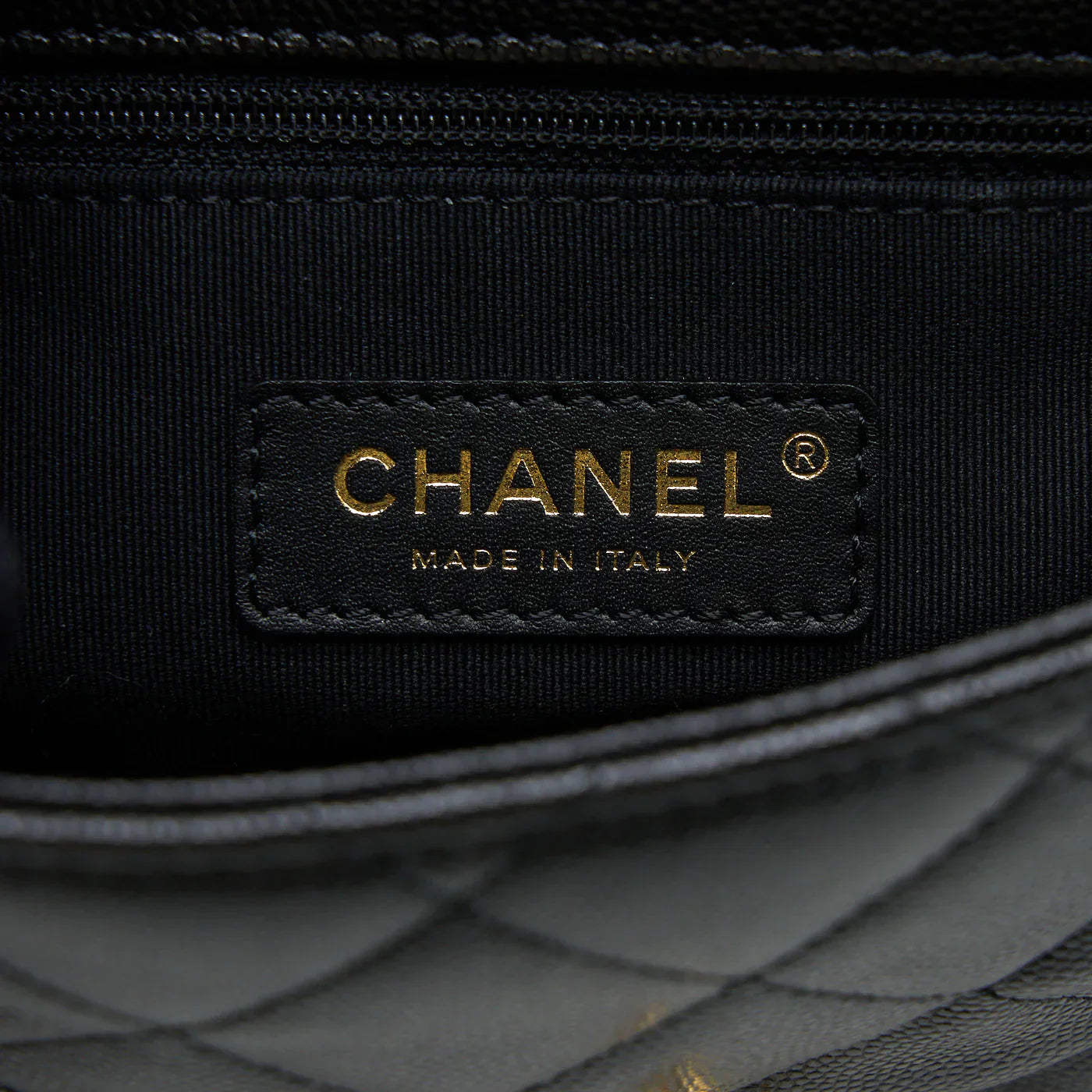 CHANEL 23C MINI FLAP BAG WITH CC LOGO CHAIN GRAINED CALFSKIN BLACK