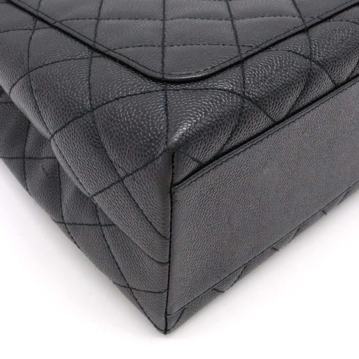 Chanel Kelly Handbag Black CC Caviar Leather