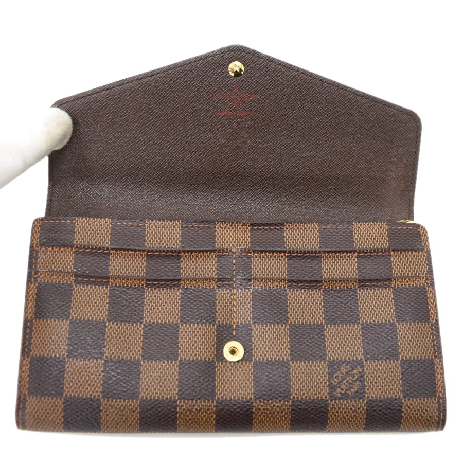 Louis Vuitton Portefeuille Sarah Long Wallet N63209 Damier Ebene Brown