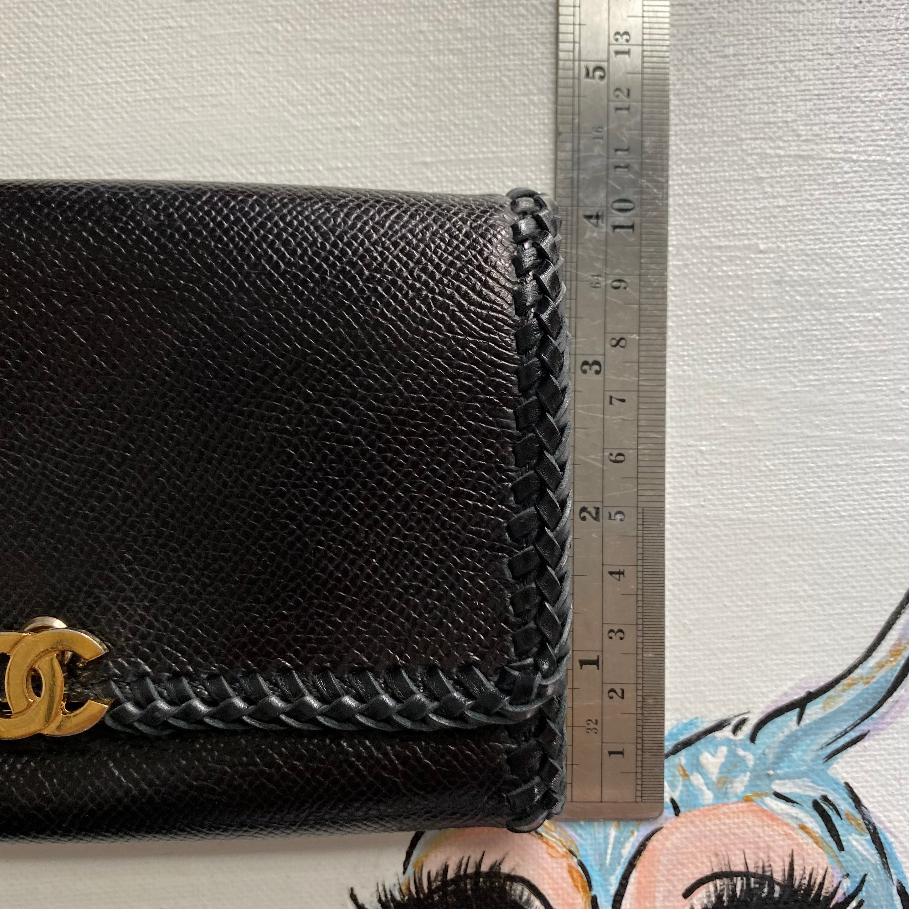 The Junco Bifold Wallet - Vintage Chanel Caviar Skin in Black