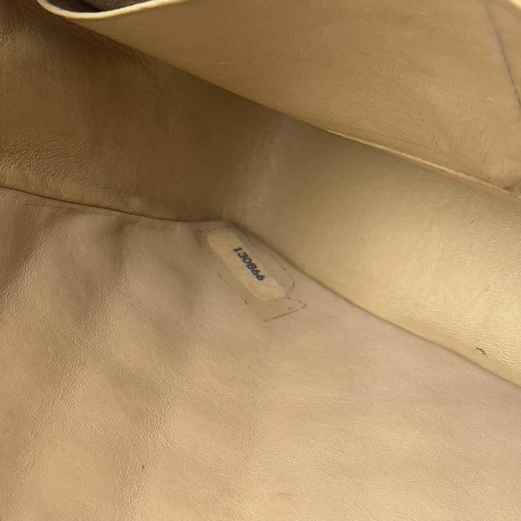 Chanel Shoulder Bag Flap Beige Lambskin Leather Matrasse Vintage