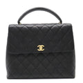 Chanel Kelly Handbag Black CC Caviar Leather