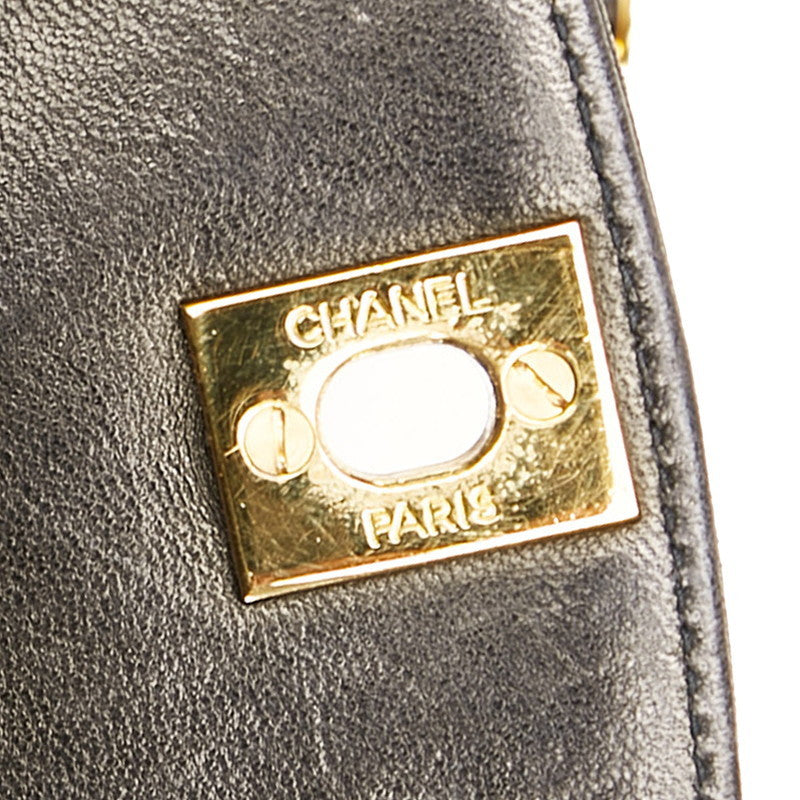 Chanel Diana Bag Small Classic Single Flap Bag Lambskin Leather Black Vintage