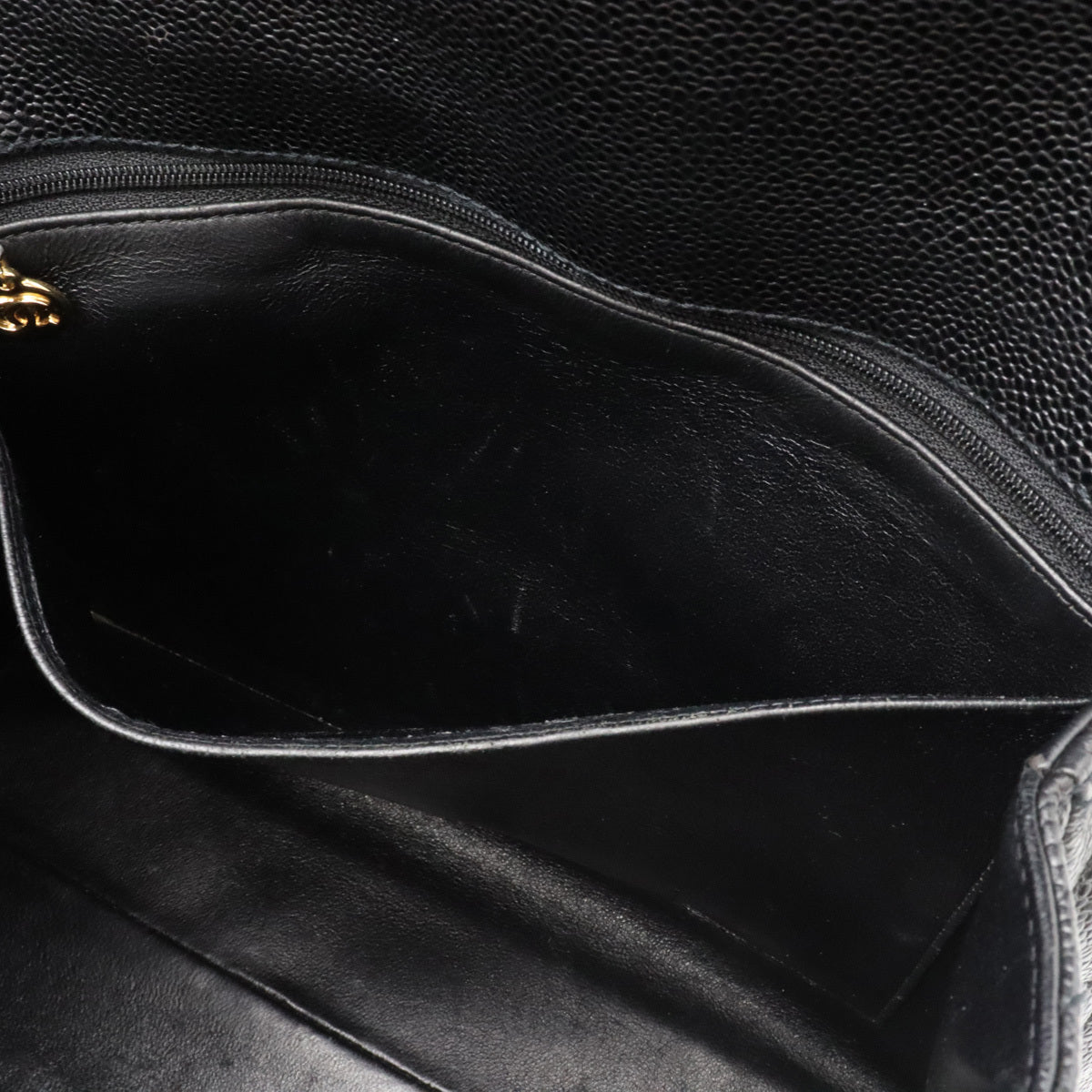 Chanel Kelly Handbag Black CC Caviar Leather