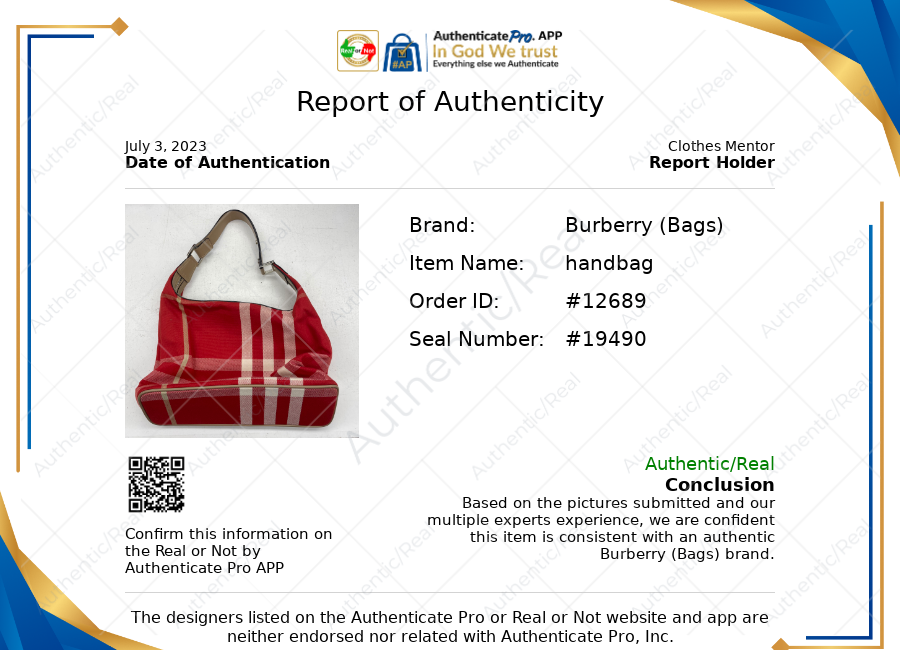 Handbag Luxury Designer By Burberry  Size: Small