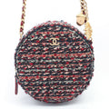 Chanel Round Tweed Shoulder Bag Crossbody Bag Acorn Motif Chain