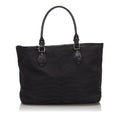Pre-Loved Fendi Black Canvas Fabric Tiger Print Handbag Italy