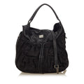 Pre-Loved Burberry Black Nylon Fabric Plaid Hobo UNITED KINGDOM