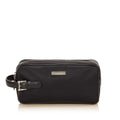 Pre-Loved Burberry Black Nylon Fabric Clutch Bag Japan
