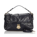 Pre-Loved Fendi Blue Navy Patent Leather Satchel Italy