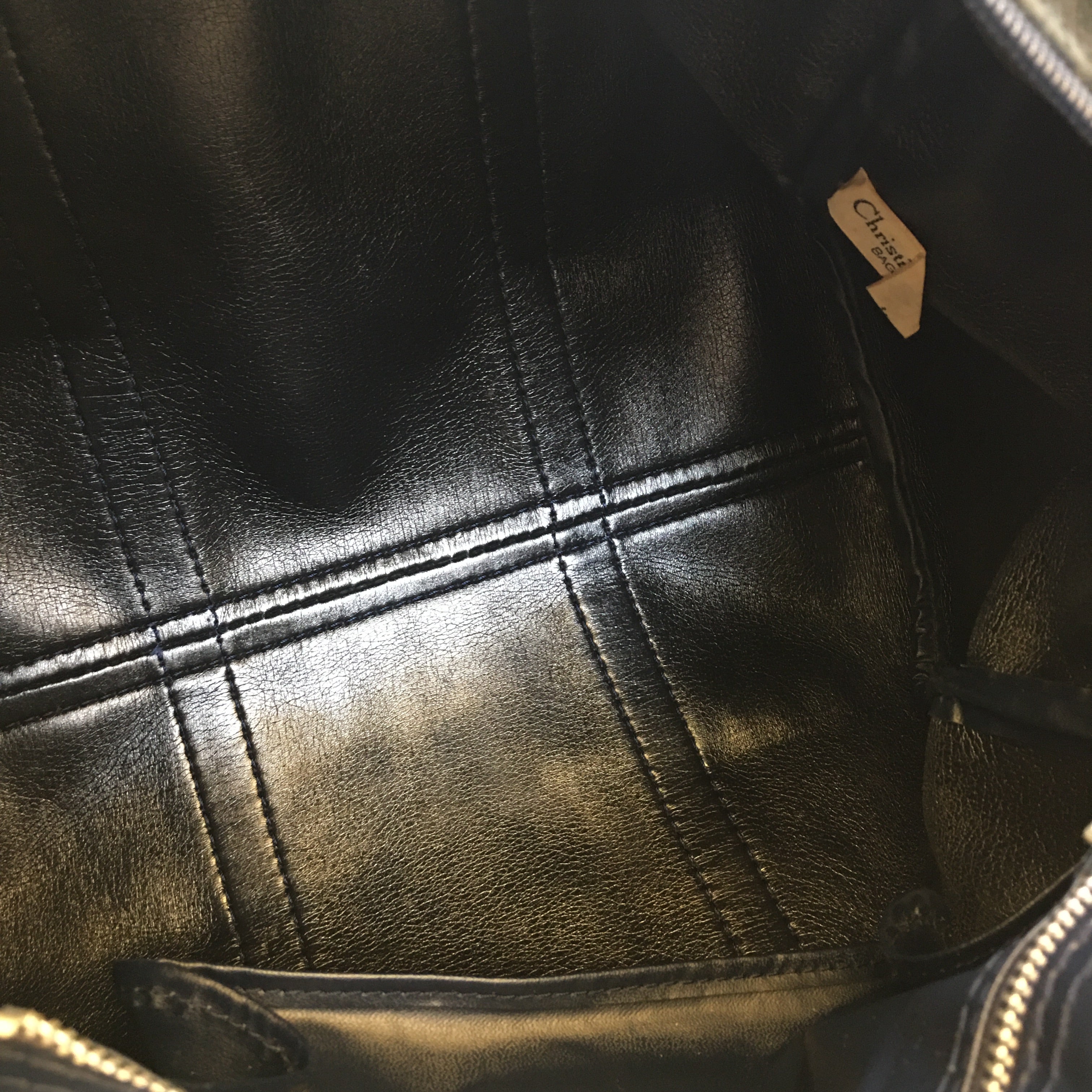 CHRISTIAN DIOR Bowling Handbag in Blue Fabric