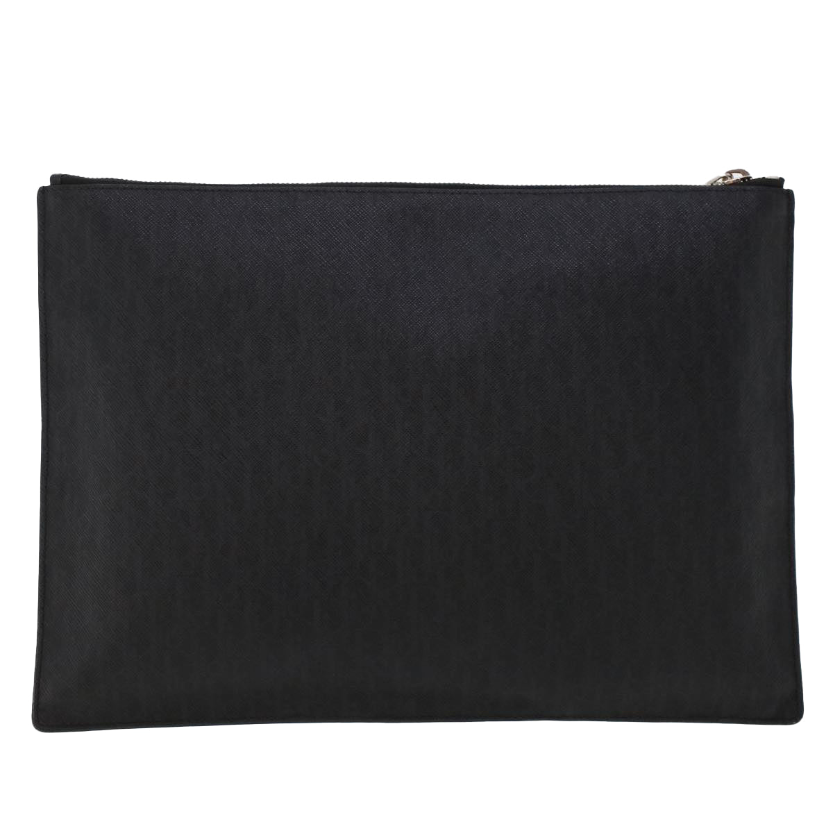 CHRISTIAN DIOR Rose Clutch Bag PVC Leather Black Auth ki3038