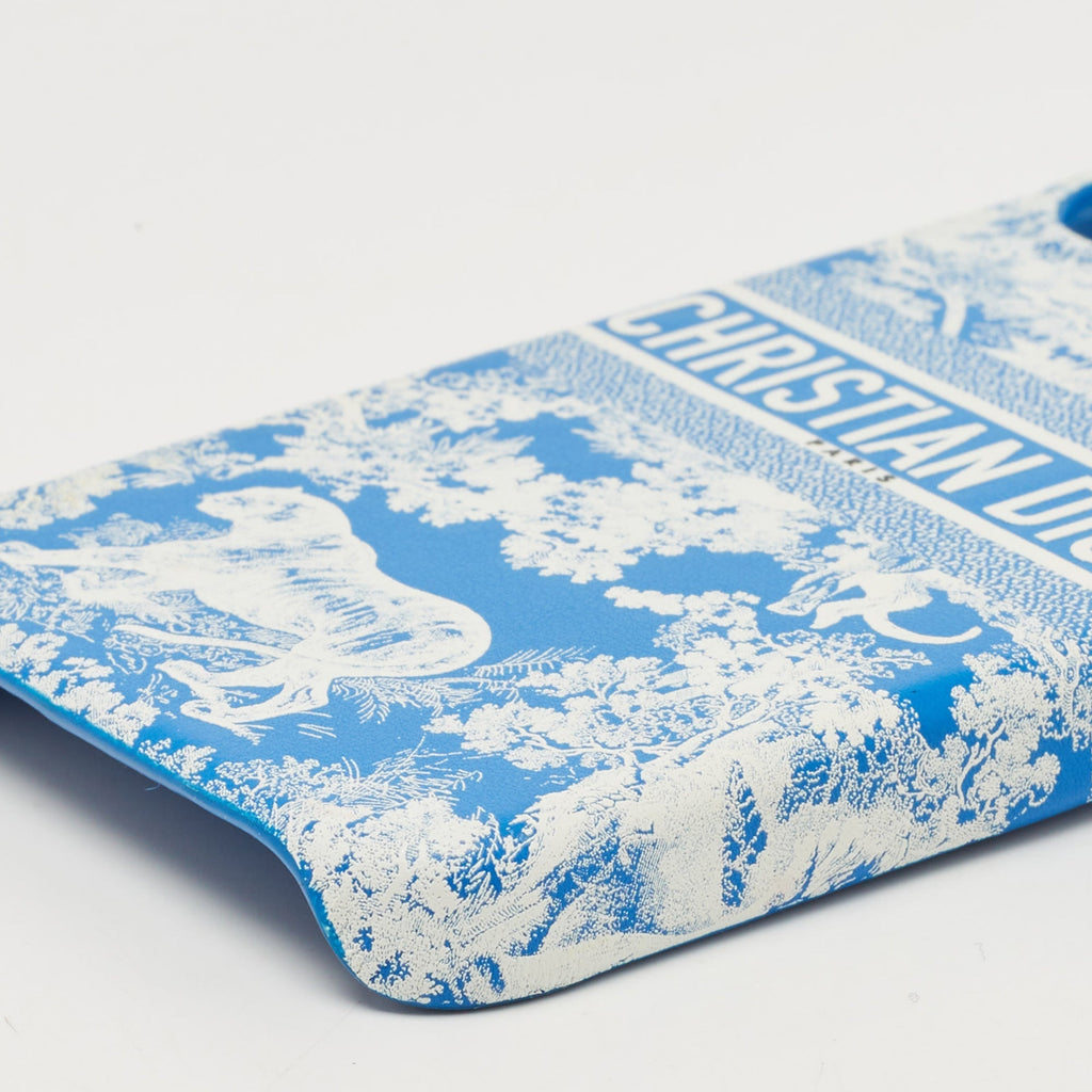 DIOR Blue/White Leather  Travel iPhone 13 Pro Case