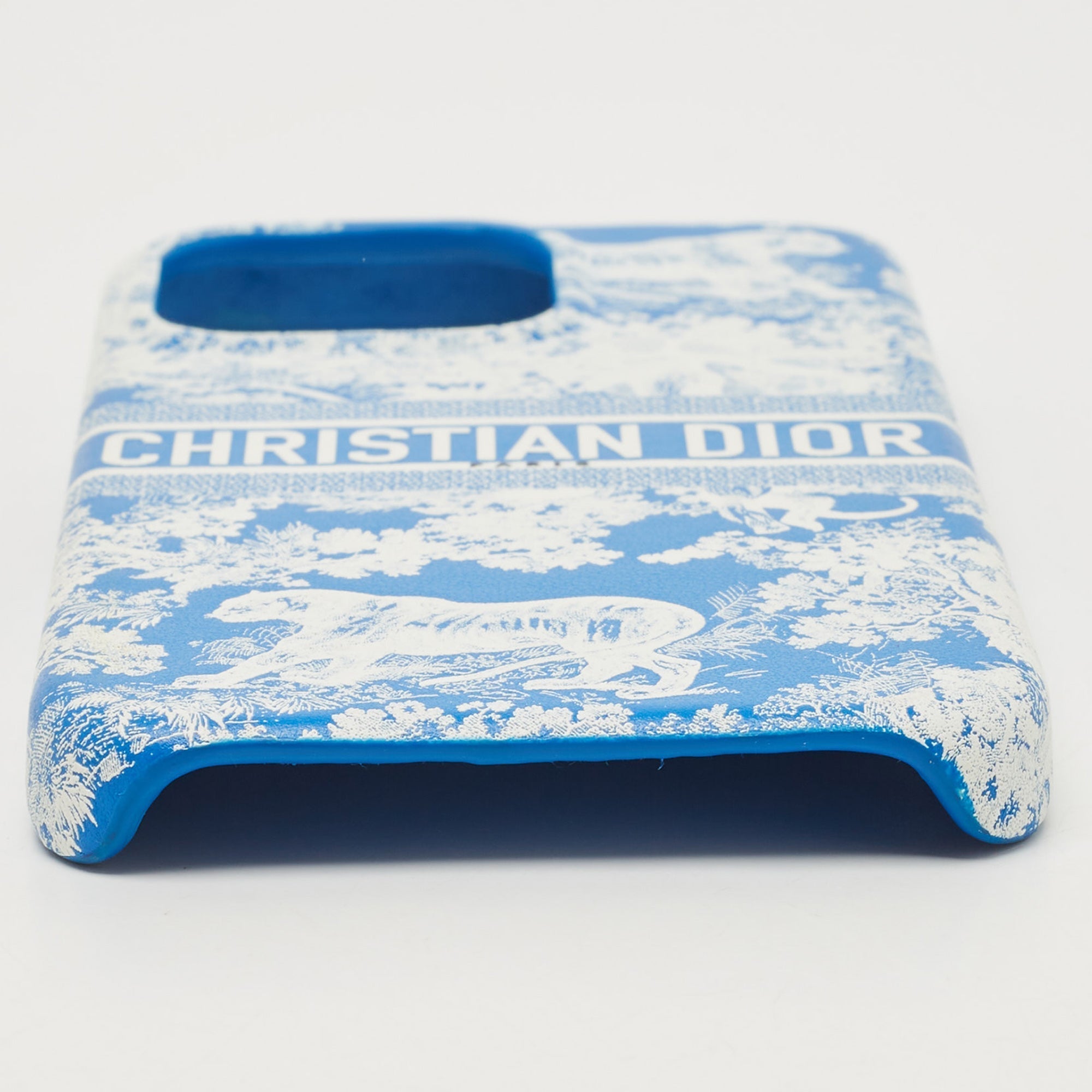 DIOR Blue/White Leather  Travel iPhone 13 Pro Case