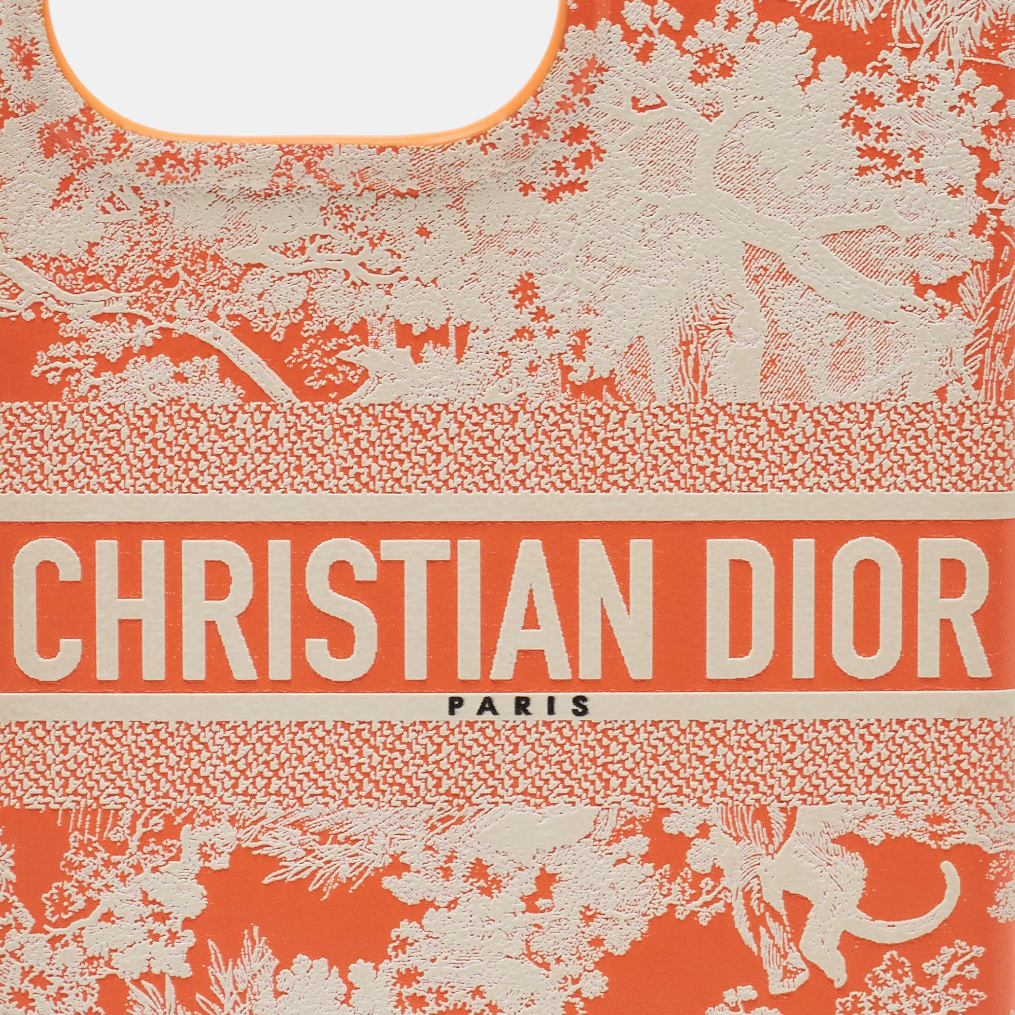 DIOR Orange/White Leather  Travel iPhone 13 Pro Case