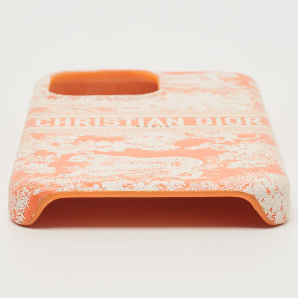 DIOR Orange/White Leather  Travel iPhone 13 Pro Case