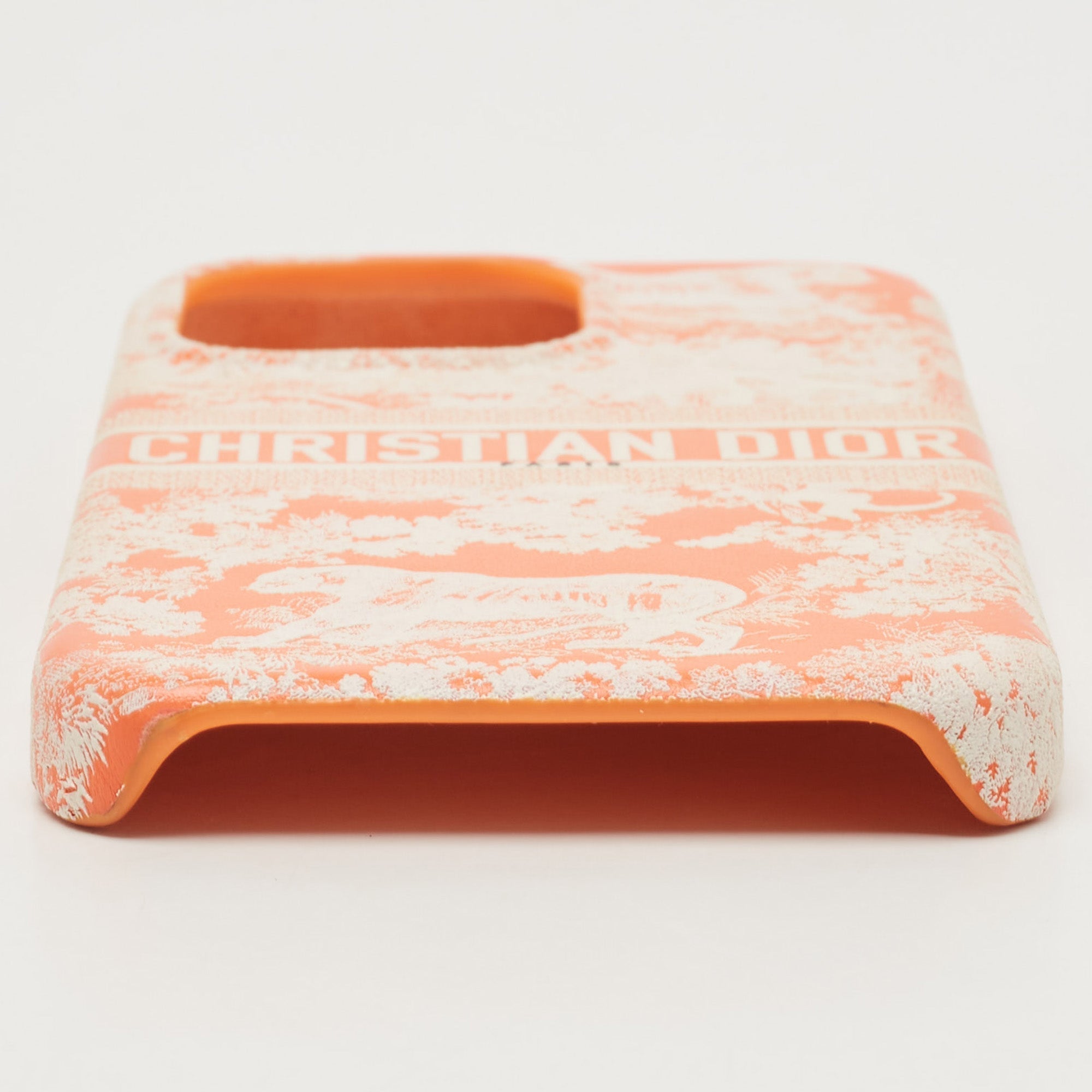 DIOR Orange/White Leather  Travel iPhone 13 Pro Case