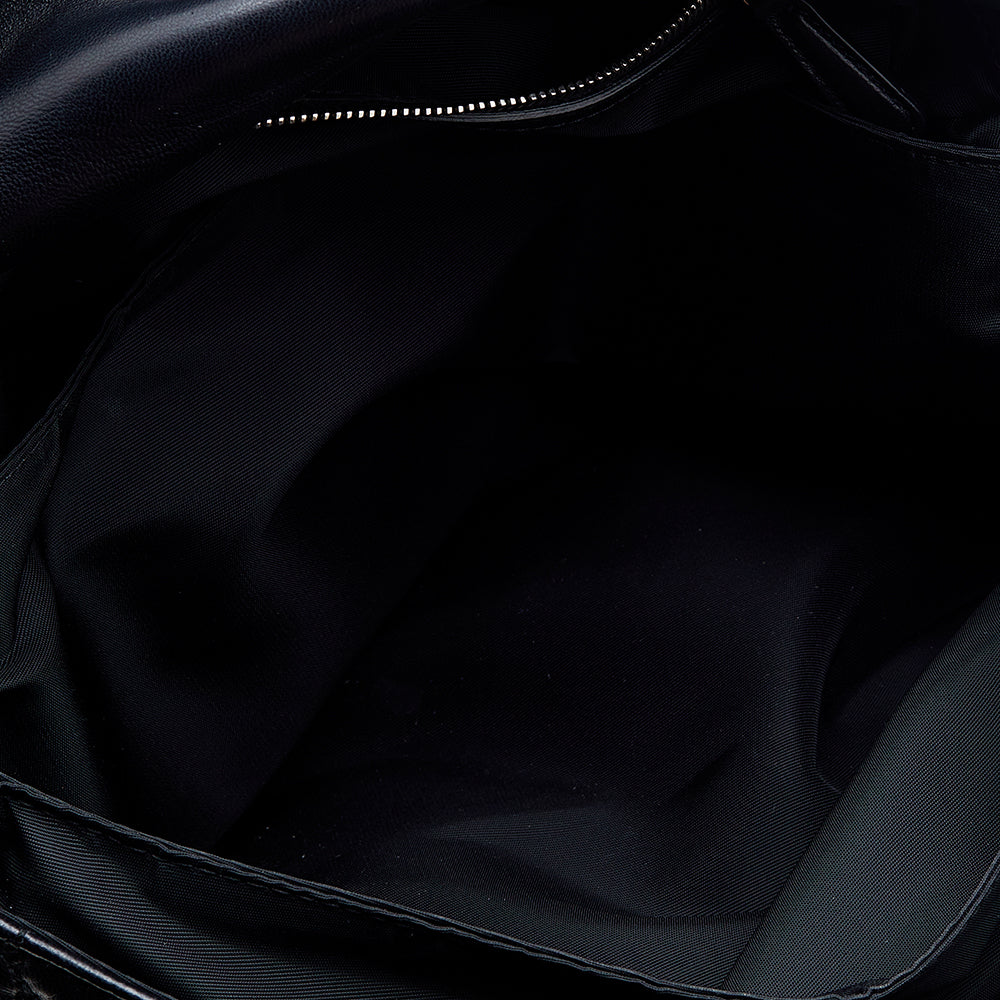 DIOR Black Cannage Leather Large Miss  Flap Bag