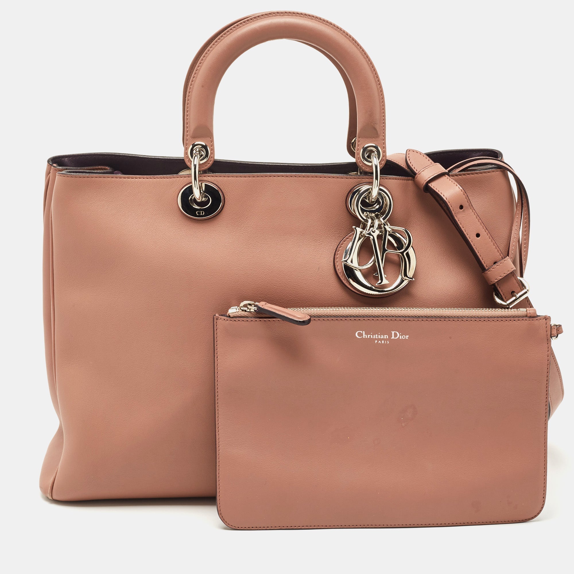 DIOR Old Rose Leather Large issimo Shopper Tote
