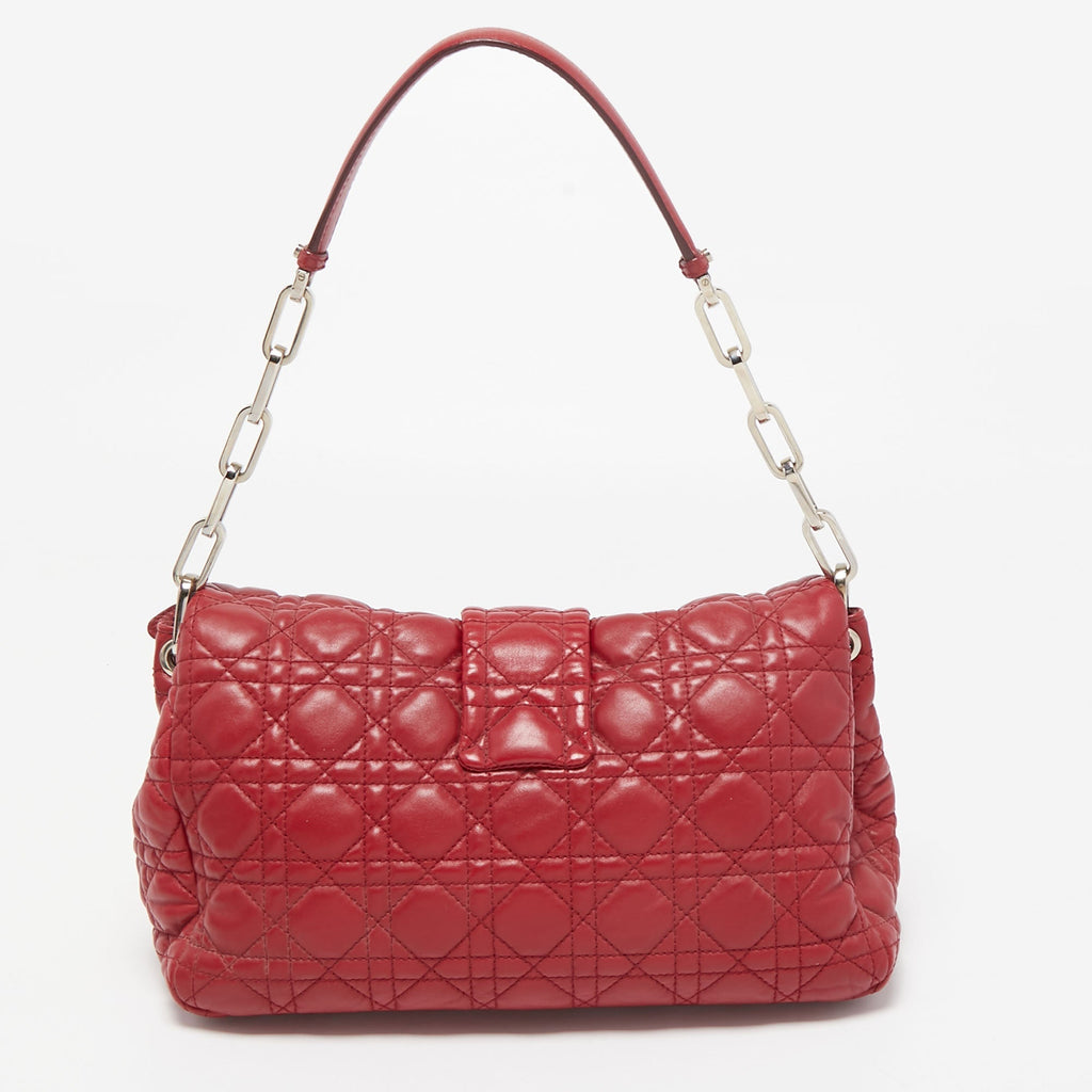 DIOR Red Cannage Leather Miss  Shoulder Bag