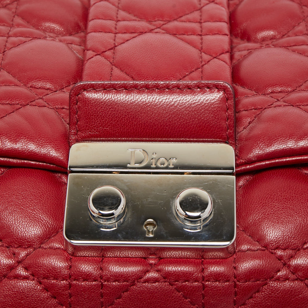 DIOR Red Cannage Leather Miss  Shoulder Bag