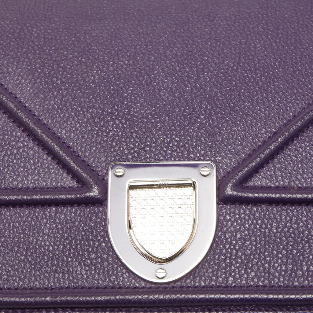 DIOR Purple Leather Medium ama Flap Shoulder Bag