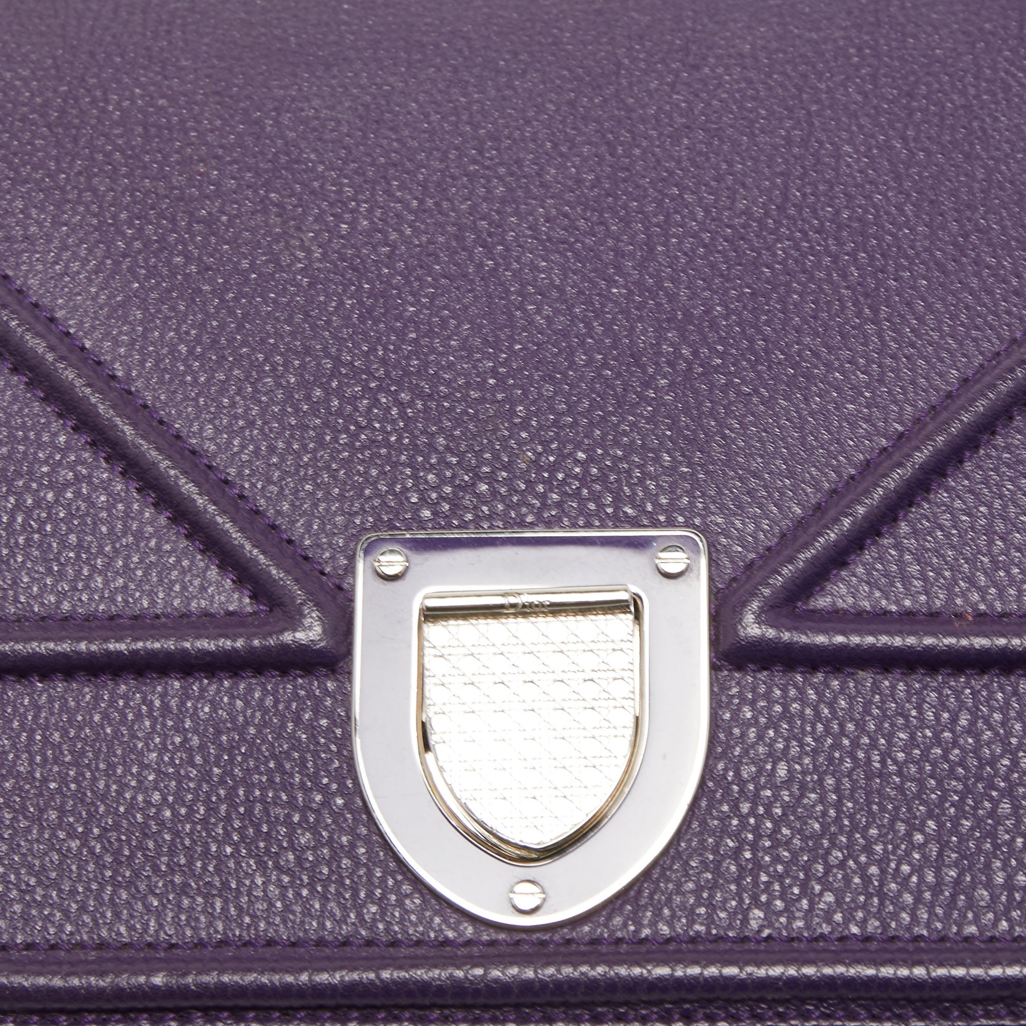 DIOR Purple Leather Medium ama Flap Shoulder Bag