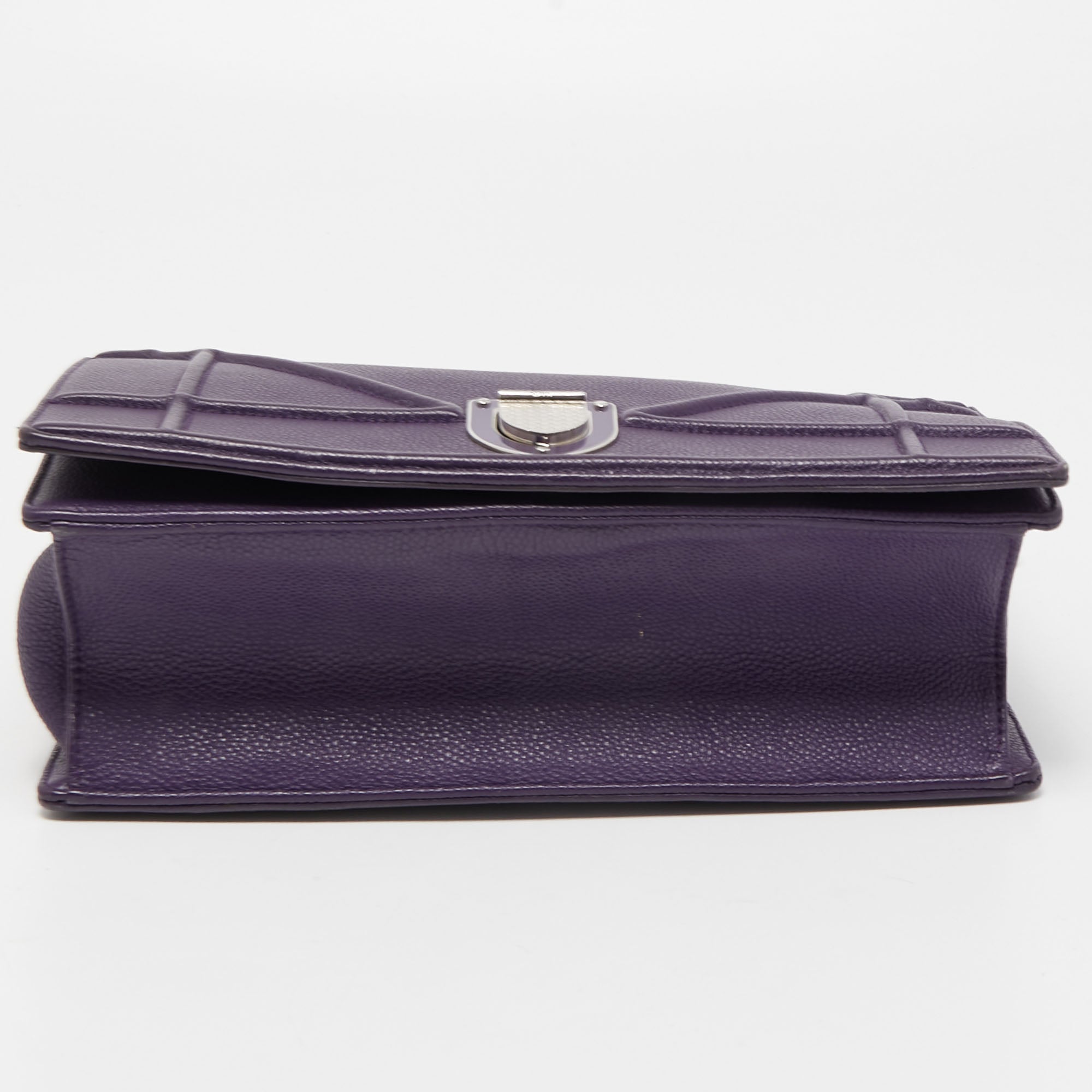 DIOR Purple Leather Medium ama Flap Shoulder Bag