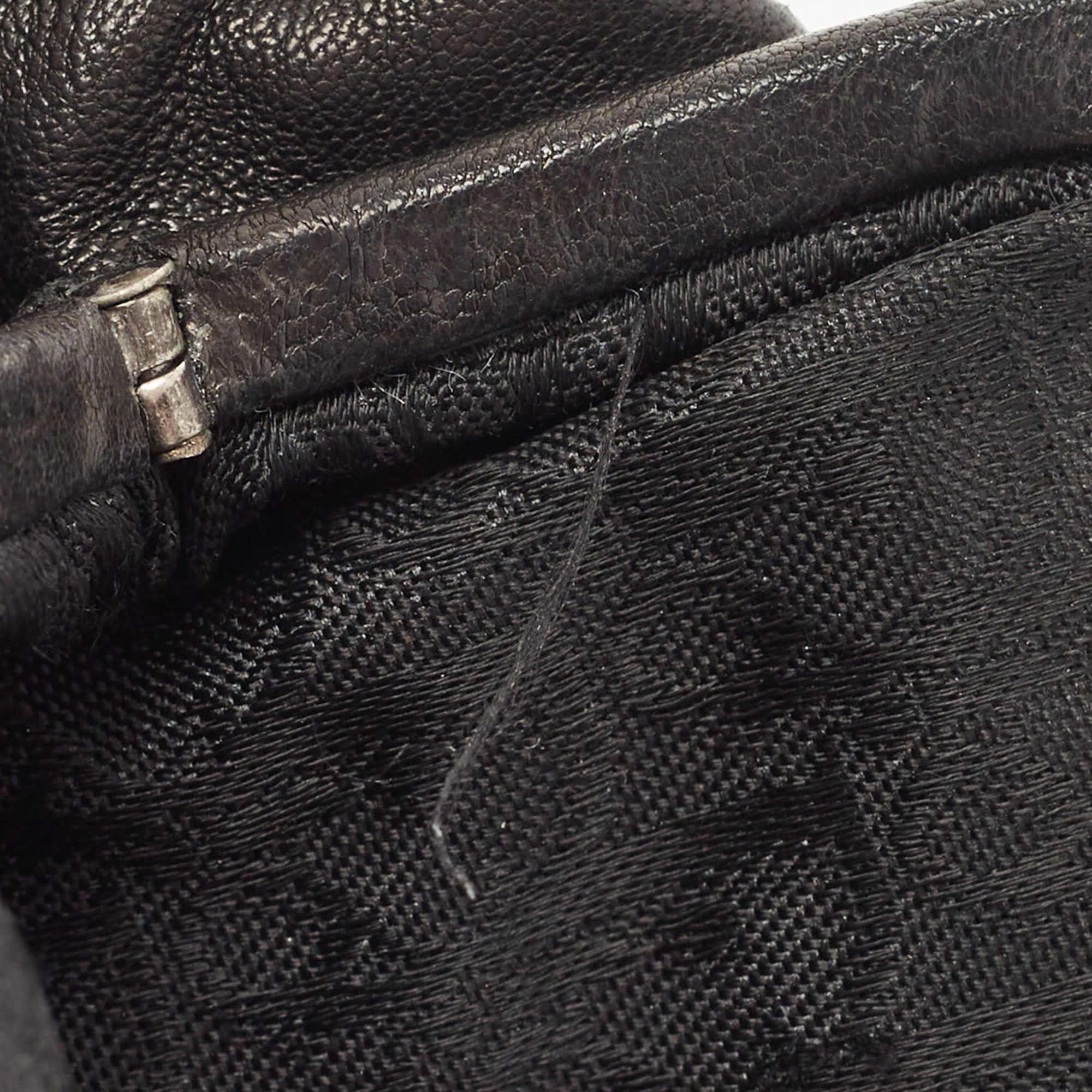 DIOR Black Pleated Leather Frame Clutch