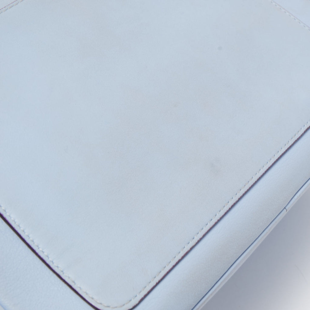 DIOR Blue Leather Small Be  Flap Top Handle Bag