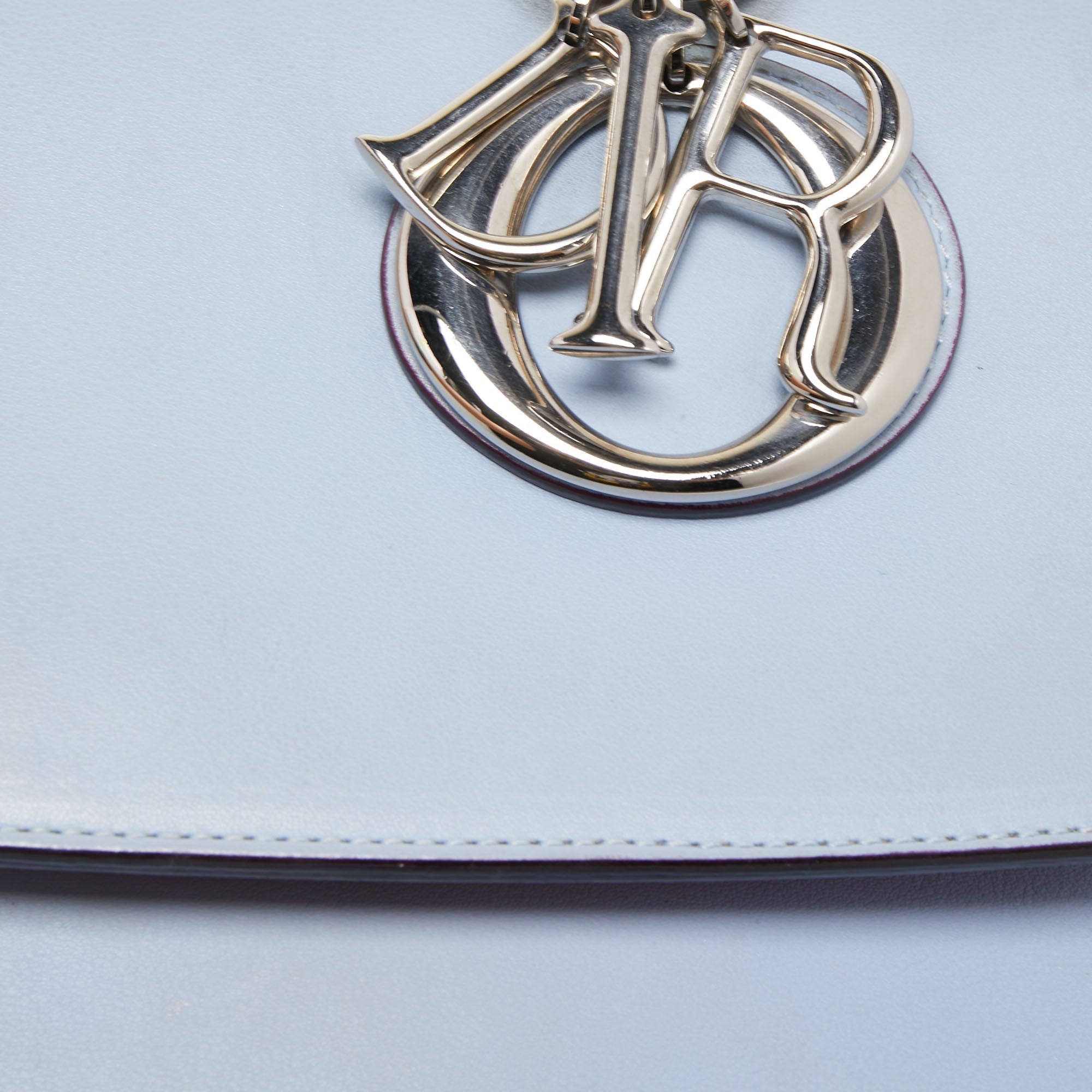 DIOR Blue Leather Small Be  Flap Top Handle Bag