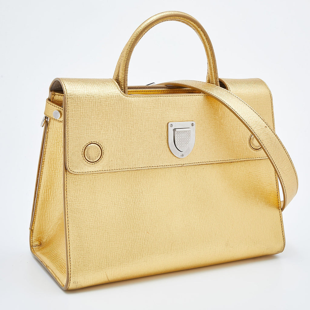 DIOR Metallic Gold Leather Medium ever Bag