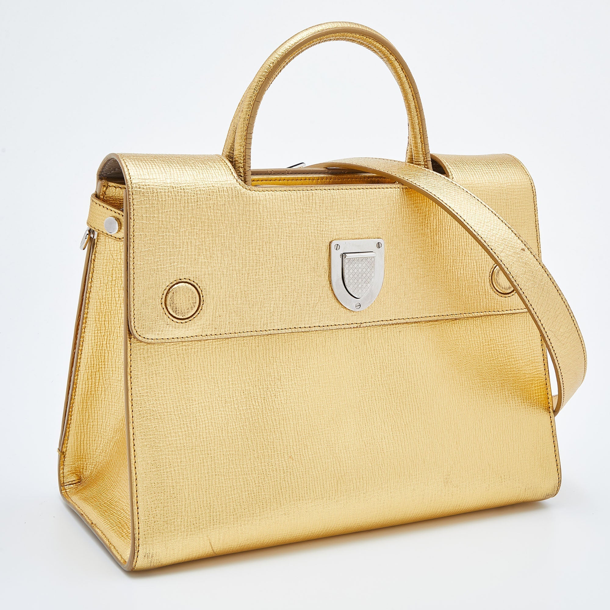 DIOR Metallic Gold Leather Medium ever Bag